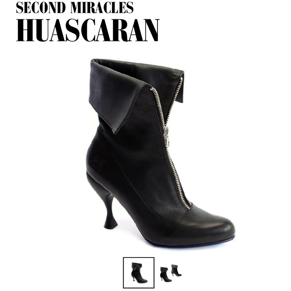 John Fluevog  Second Miracles Huascaran Heels Zip Victorians boot Women Sz 8,5